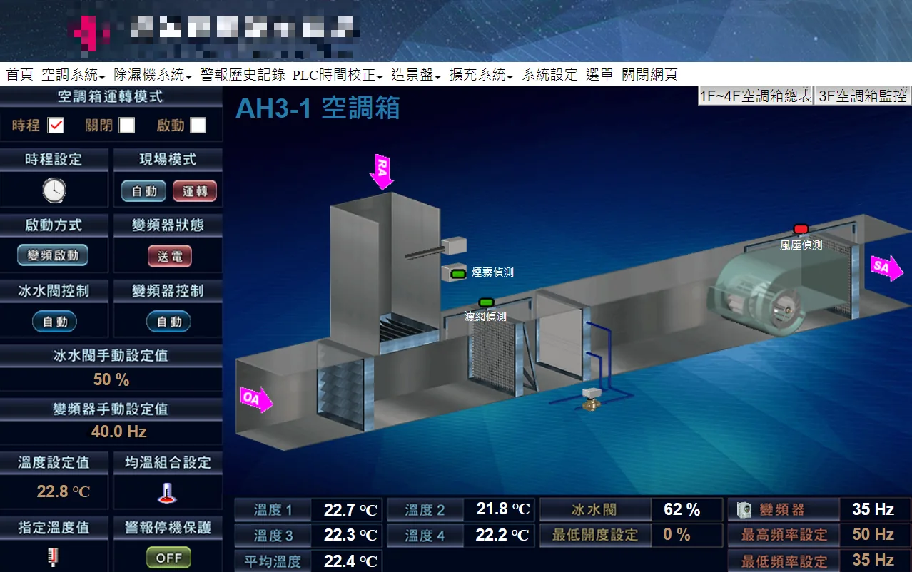 空調系統 圖控畫面